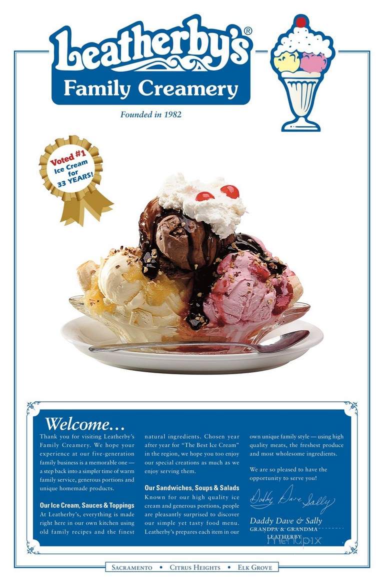 Leatherby's Family Creamery - Elk Grove, CA menu_pic