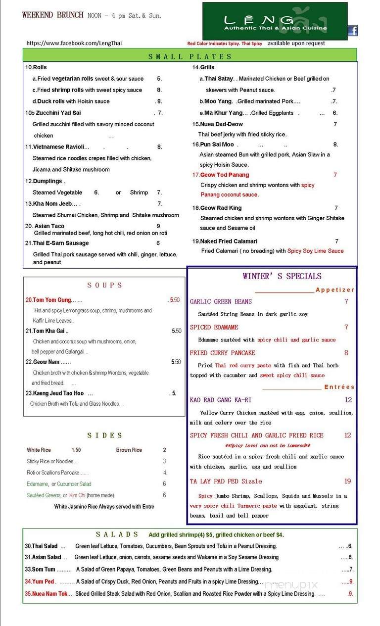 Leng Authentic Thai Asian - Astoria, NY menu_pic