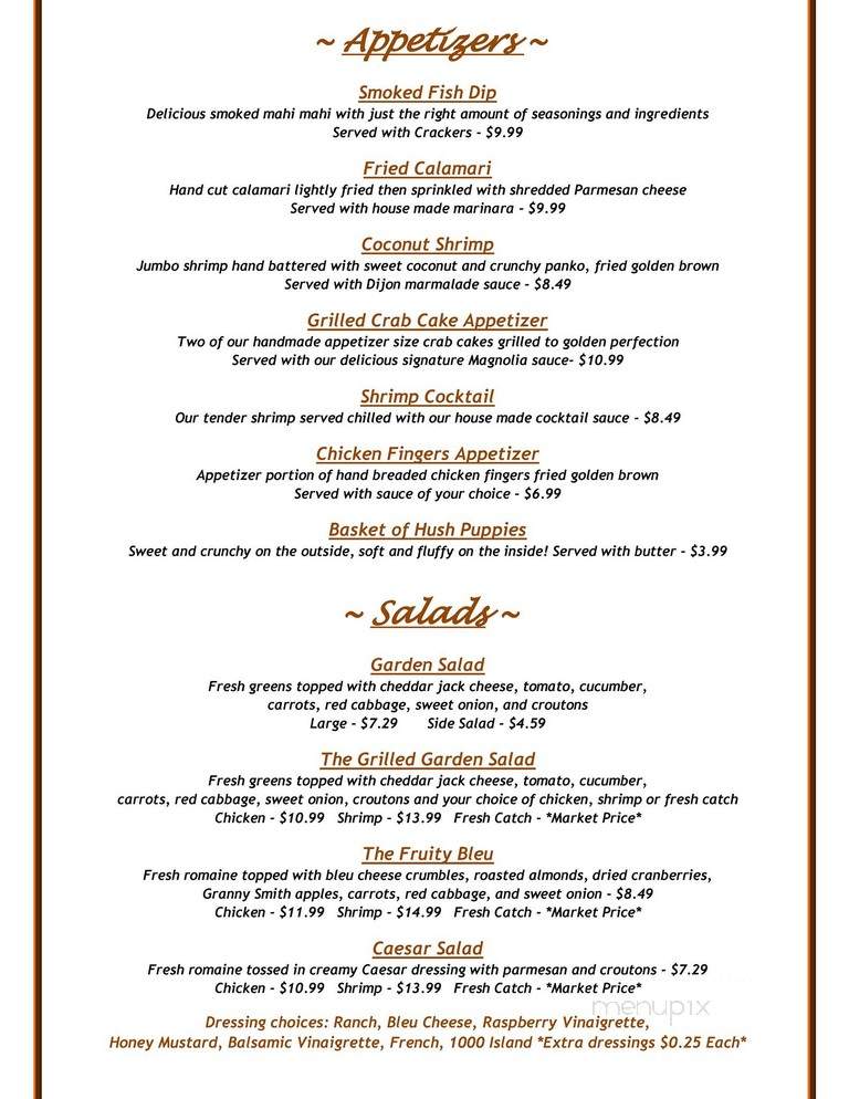 Magnolia Street Seafood & Grill - Arcadia, FL menu_pic