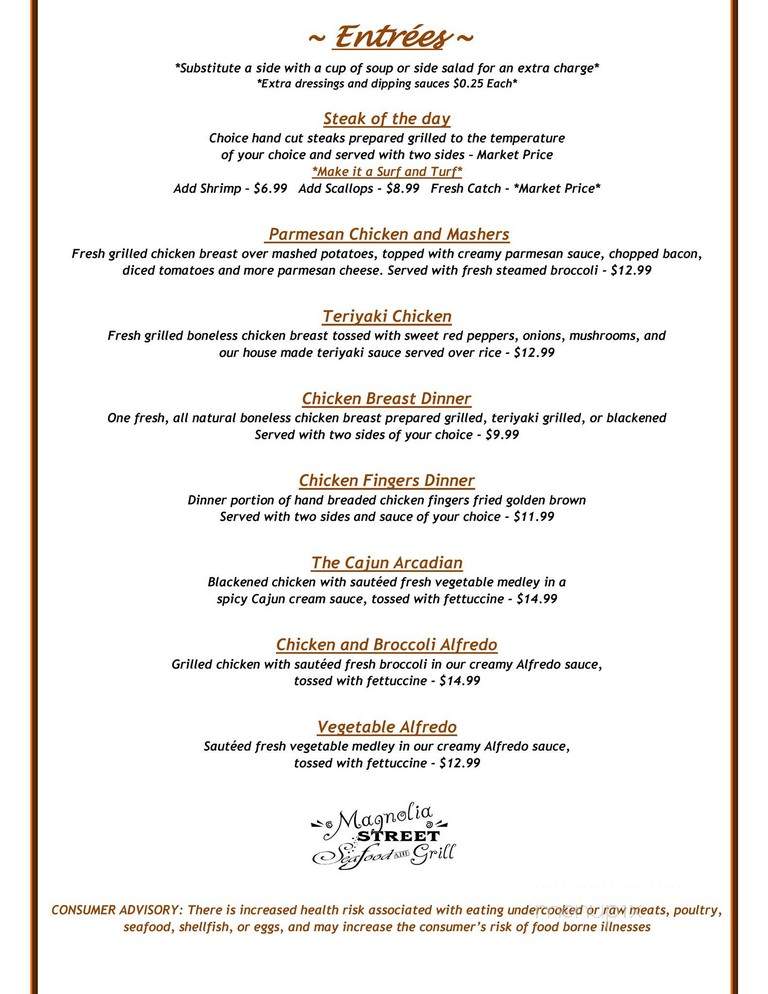 Magnolia Street Seafood & Grill - Arcadia, FL menu_pic