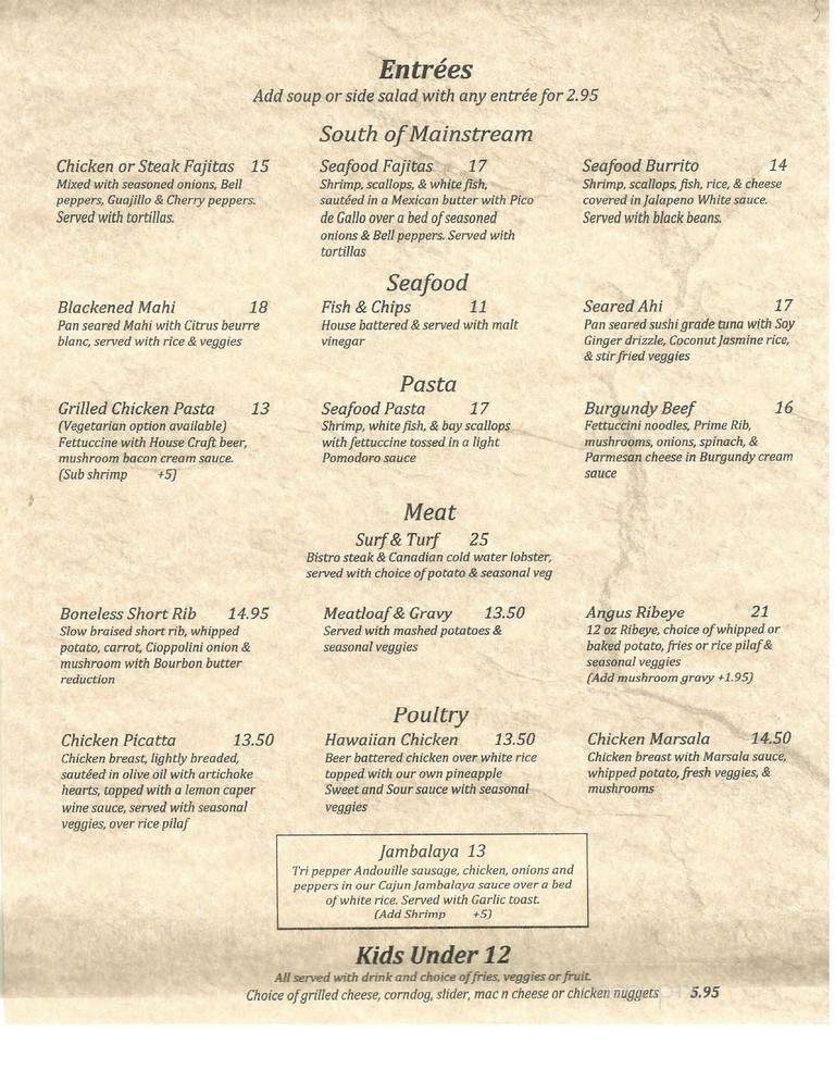 Mainstream Bar & Grill - Poway, CA menu_pic