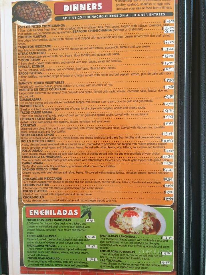 Mexico Lindo - Shelbyville, KY menu_pic