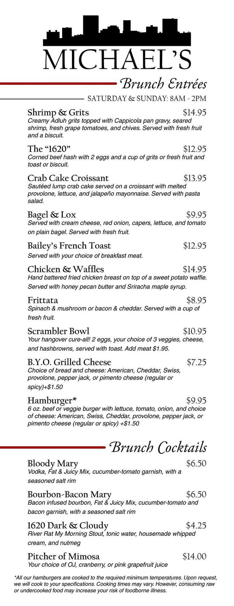 Michael's Cafe & Catering - Columbia, SC menu_pic