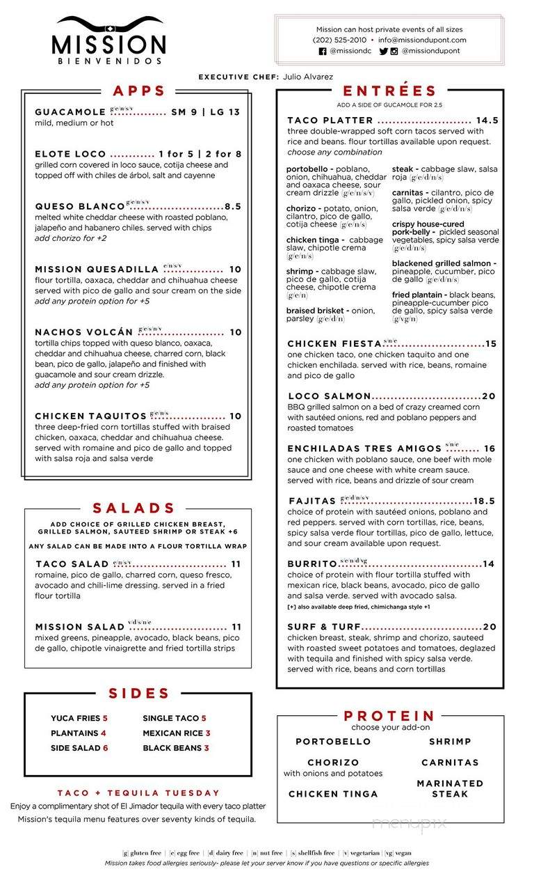 Mission - Washington, DC menu_pic