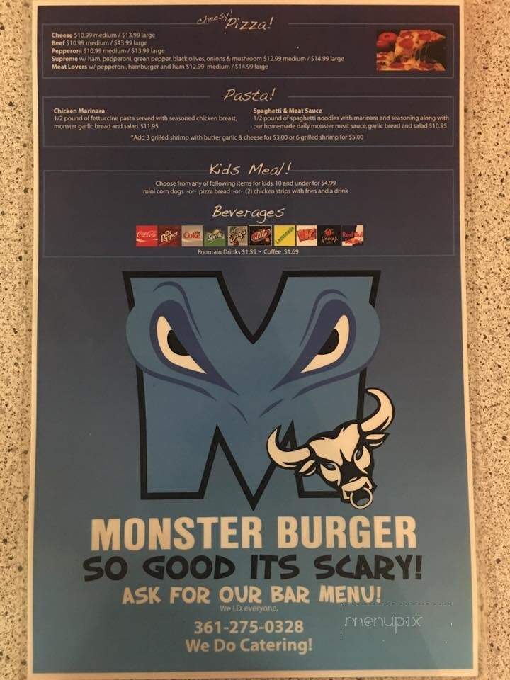 Monster Burger Sports Bar & Grill - Cuero, TX menu_pic
