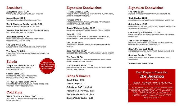 Moody's Delicatessen & Provisions - Waltham, MA menu_pic