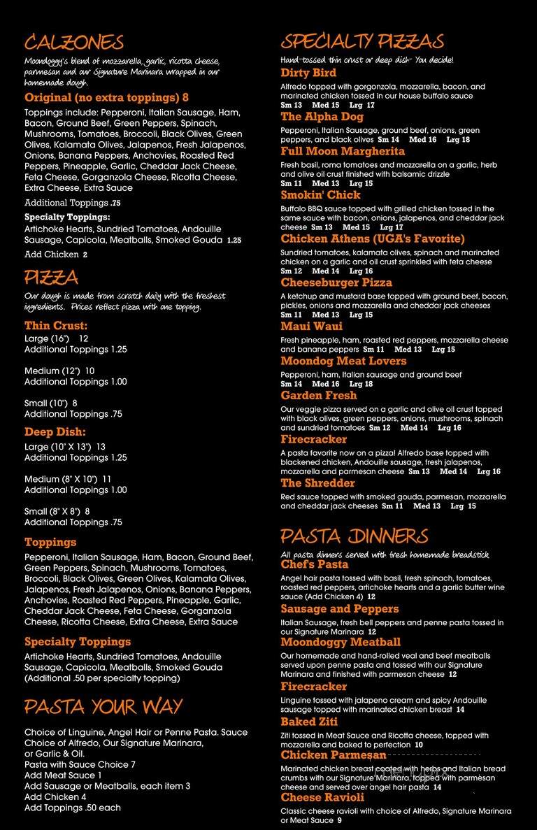 Moondoggy's Pizza & Pub - Brunswick, GA menu_pic
