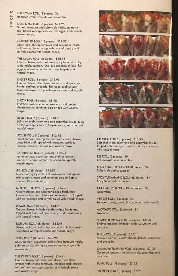 Muang Thai - Eau Claire, WI menu_pic