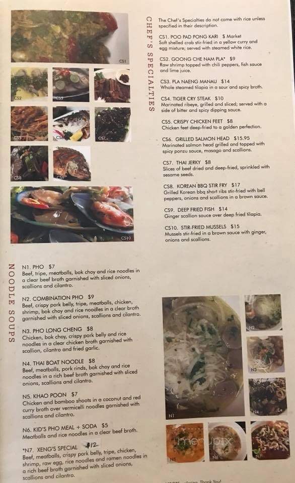 Muang Thai - Eau Claire, WI menu_pic