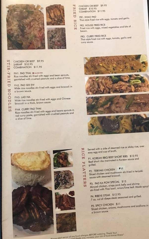 Muang Thai - Eau Claire, WI menu_pic