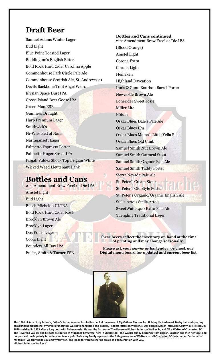 My Father's Moustache - Mount Pleasant, SC menu_pic