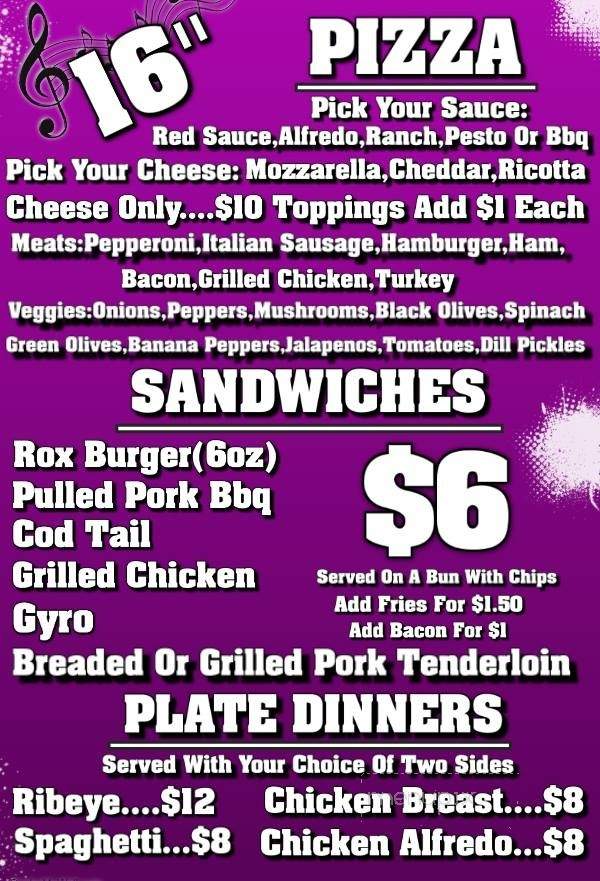 On The Rox - Seymour, IN menu_pic