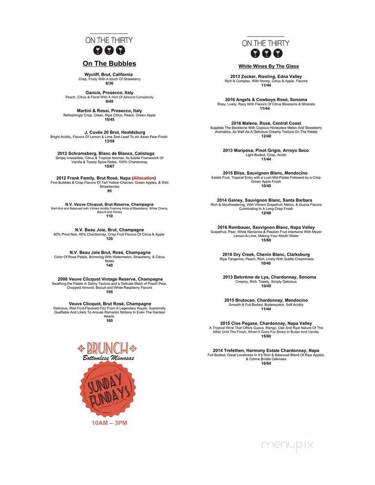 On the Thirty - Sherman Oaks, CA menu_pic