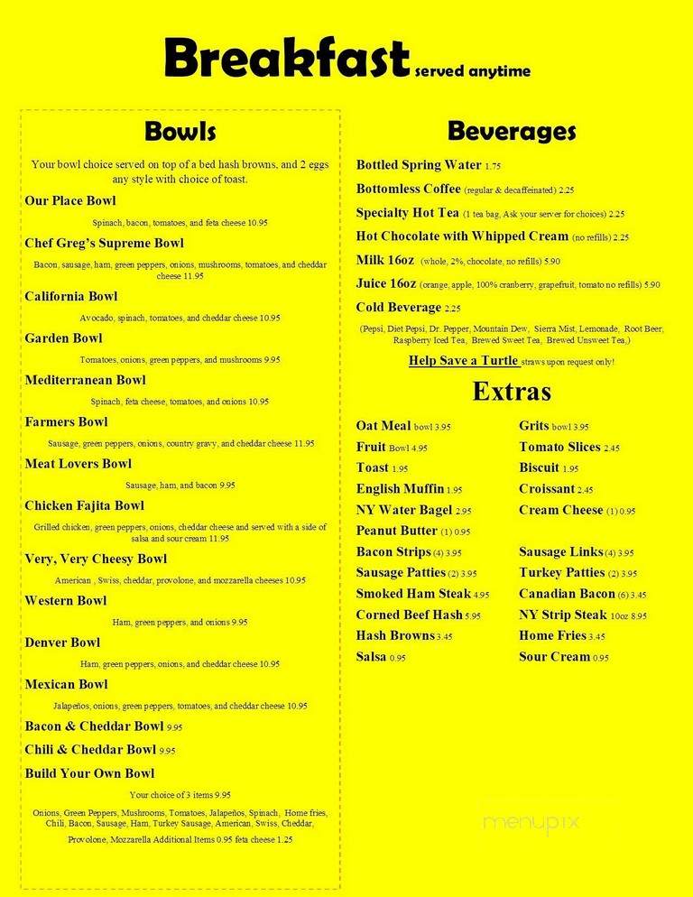 Our Place - Dunedin, FL menu_pic