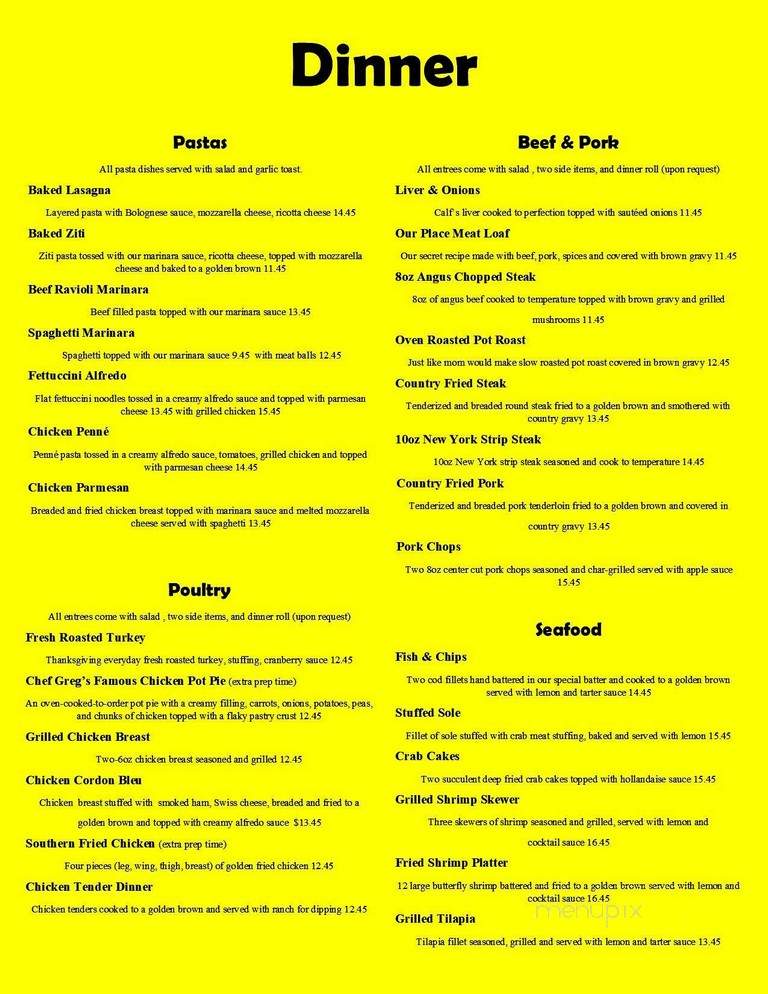 Our Place - Dunedin, FL menu_pic
