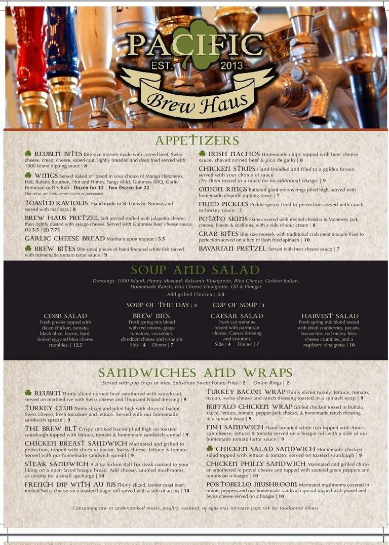 Pacific Brew Haus - Pacific, MO menu_pic