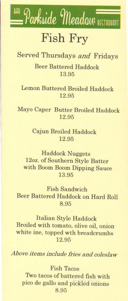 Parkside Meadow - Buffalo, NY menu_pic