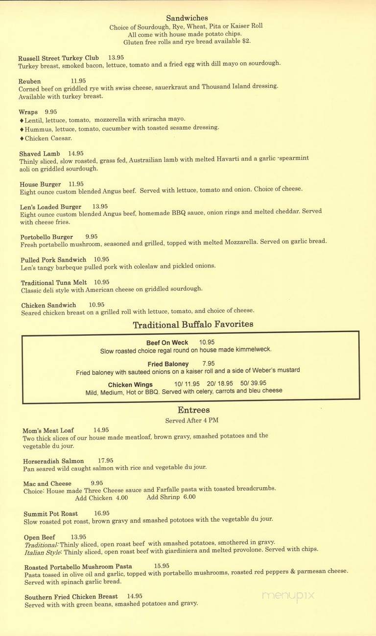 Parkside Meadow - Buffalo, NY menu_pic