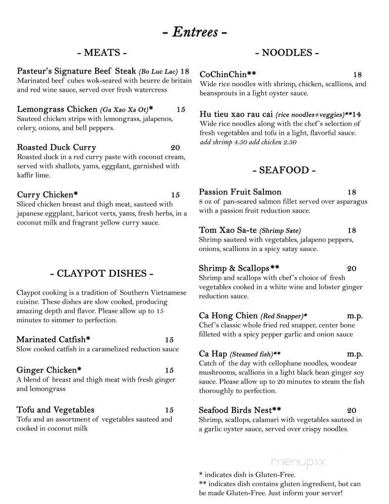 Pasteur - Chicago, IL menu_pic