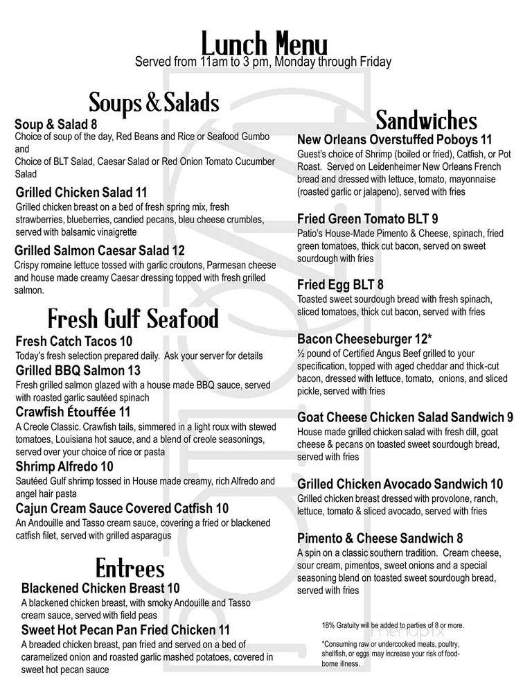 Patio 44 - Hattiesburg, MS menu_pic