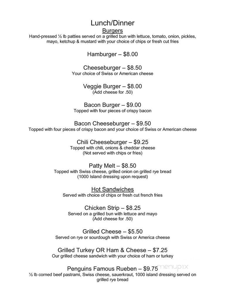 Penguin Pub & Eatery - Portland, OR menu_pic