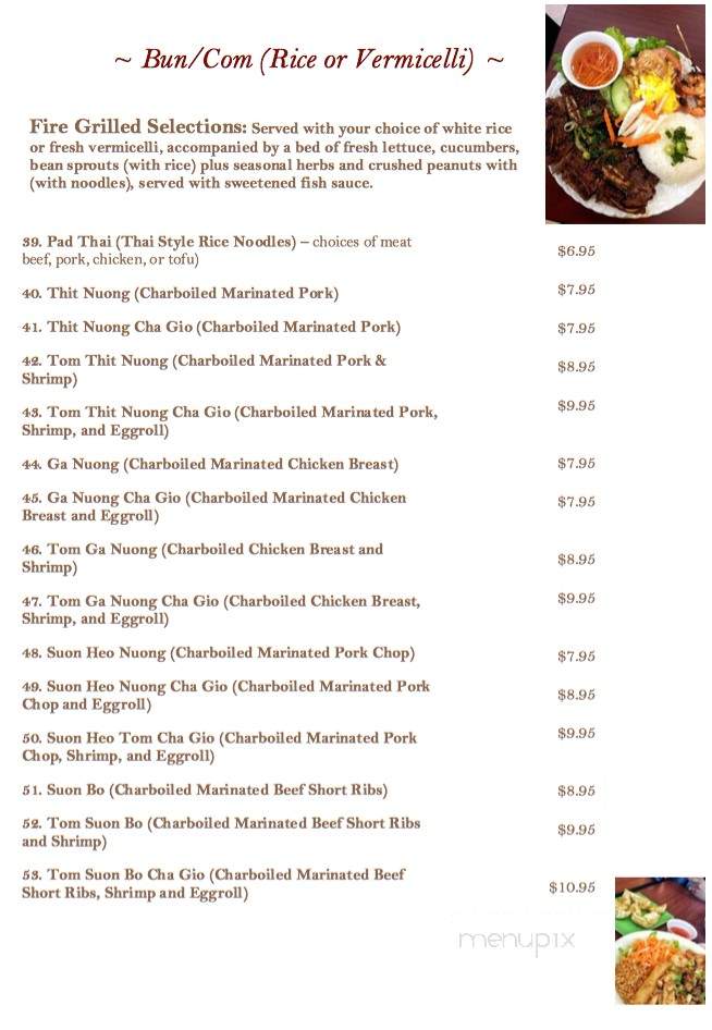 Pho Shizzle - Renton, WA menu_pic