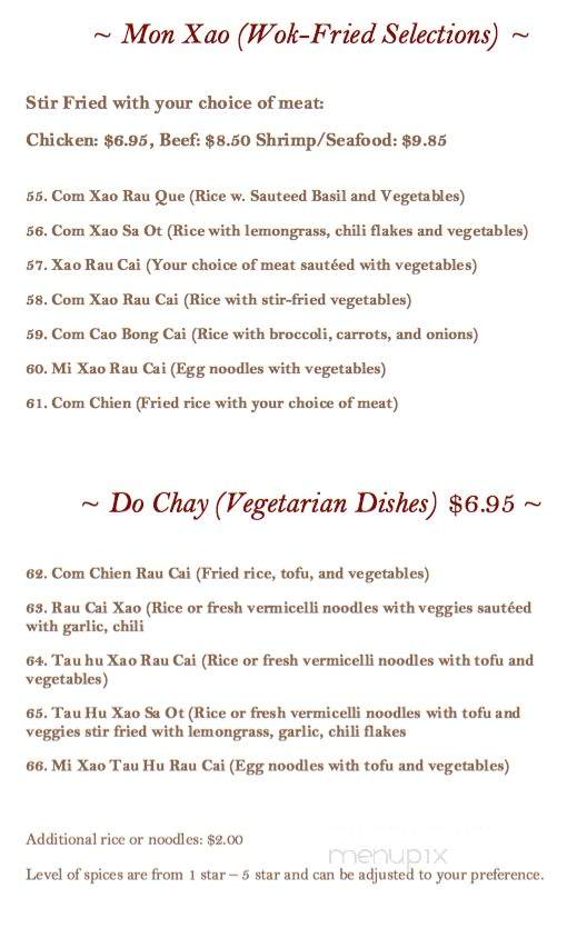 Pho Shizzle - Renton, WA menu_pic