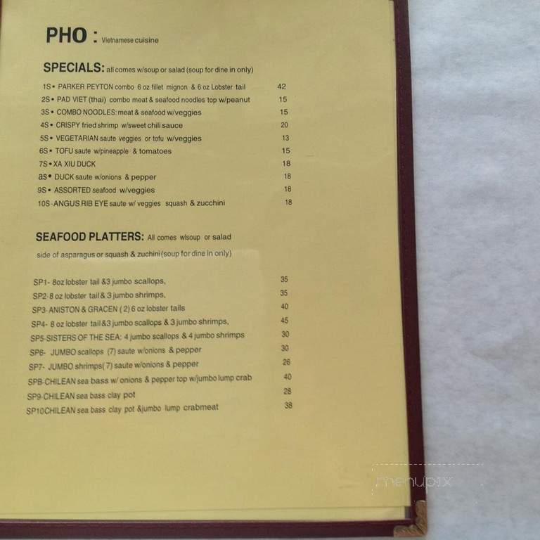PHO Vietnamese Restaurant - Ocean Springs, MS menu_pic