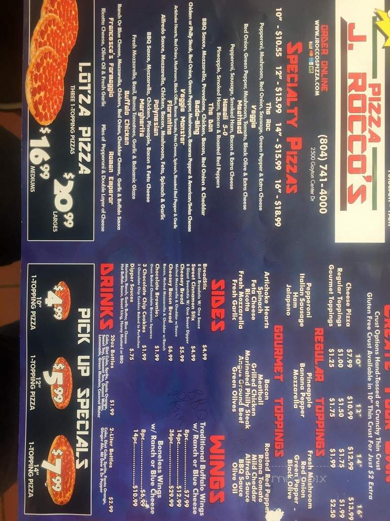 Pie Five Pizza Co. - Glen Allen, VA menu_pic