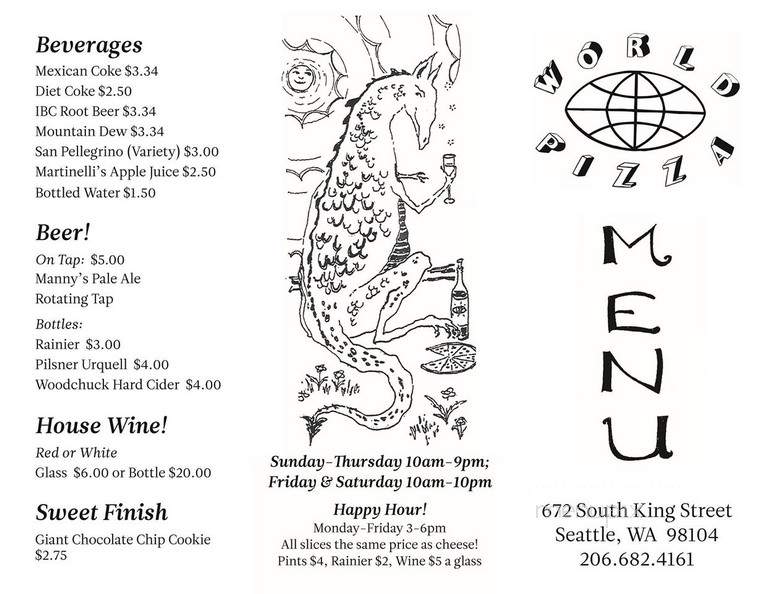 PizzaPizzeria - Seattle, WA menu_pic