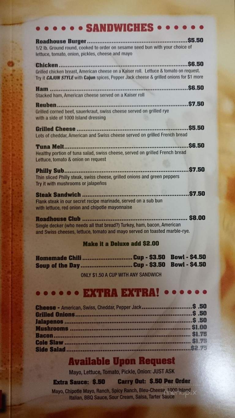 Plymouth Roadhouse - Livonia, MI menu_pic