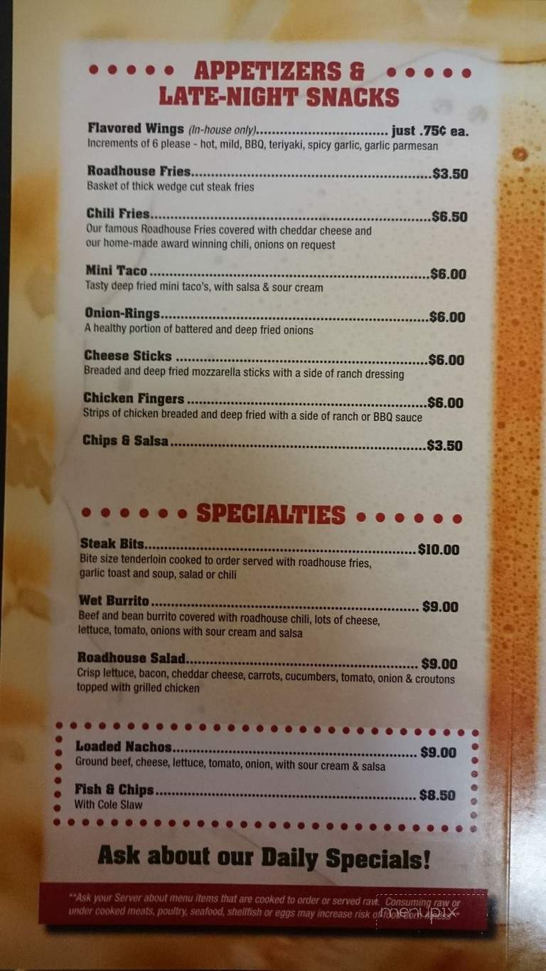 Plymouth Roadhouse - Livonia, MI menu_pic