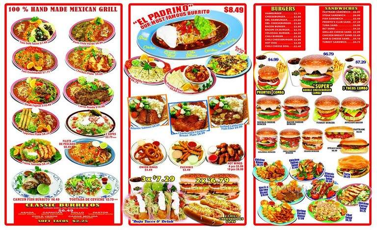 Pronto's Burger Grill - Gardena, CA menu_pic