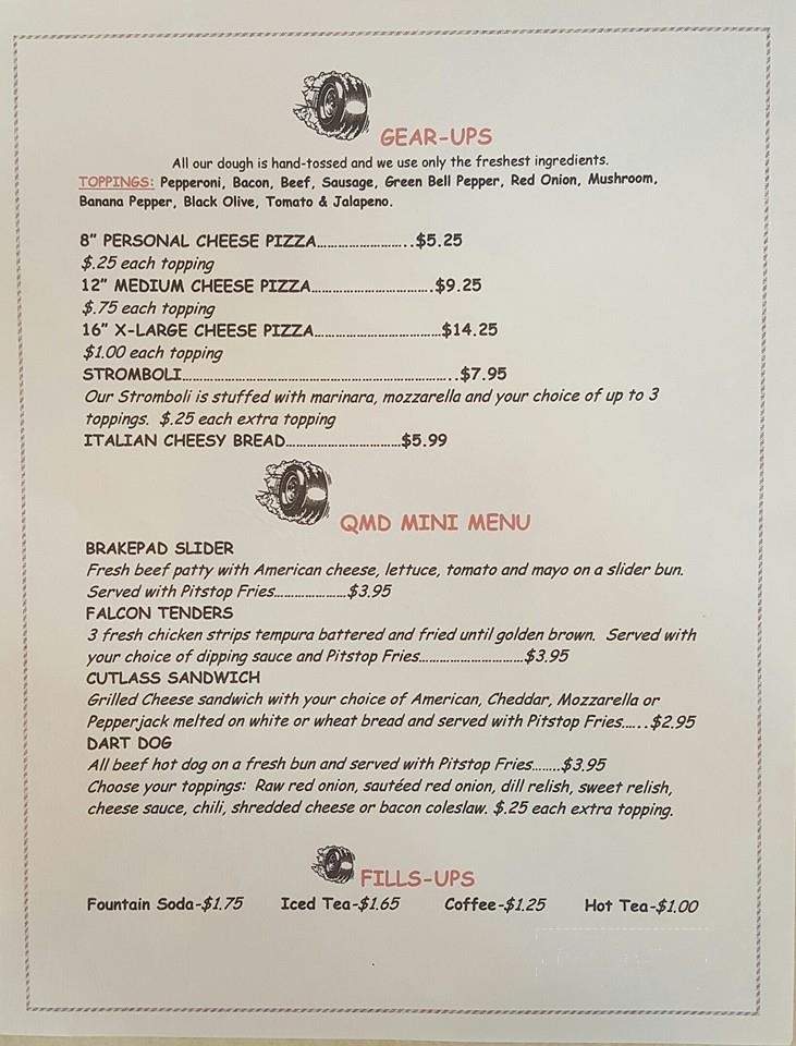 Quarter Mile Diner - Wardensville, WV menu_pic