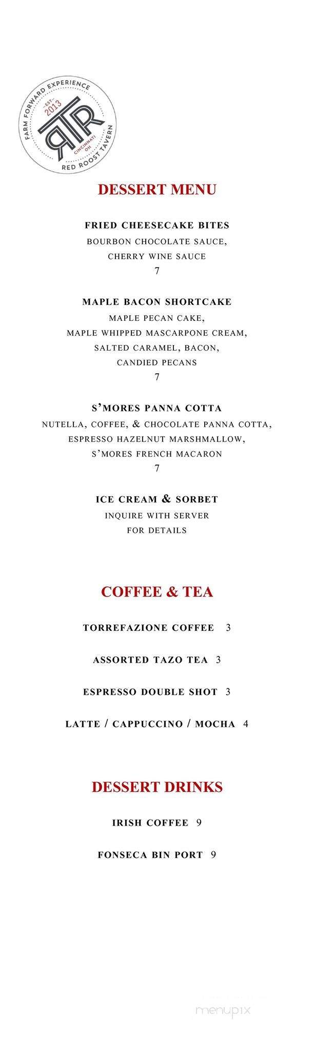 Red Roost Tavern - Cincinnati, OH menu_pic