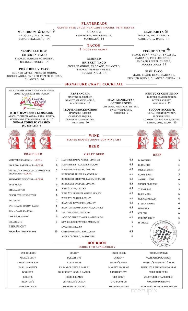 Red Roost Tavern - Cincinnati, OH menu_pic