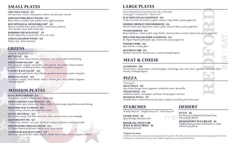 Redford - San Francisco, CA menu_pic