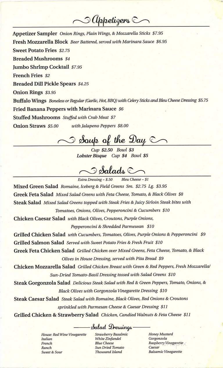 Ricky's English Pub - Salem, OH menu_pic