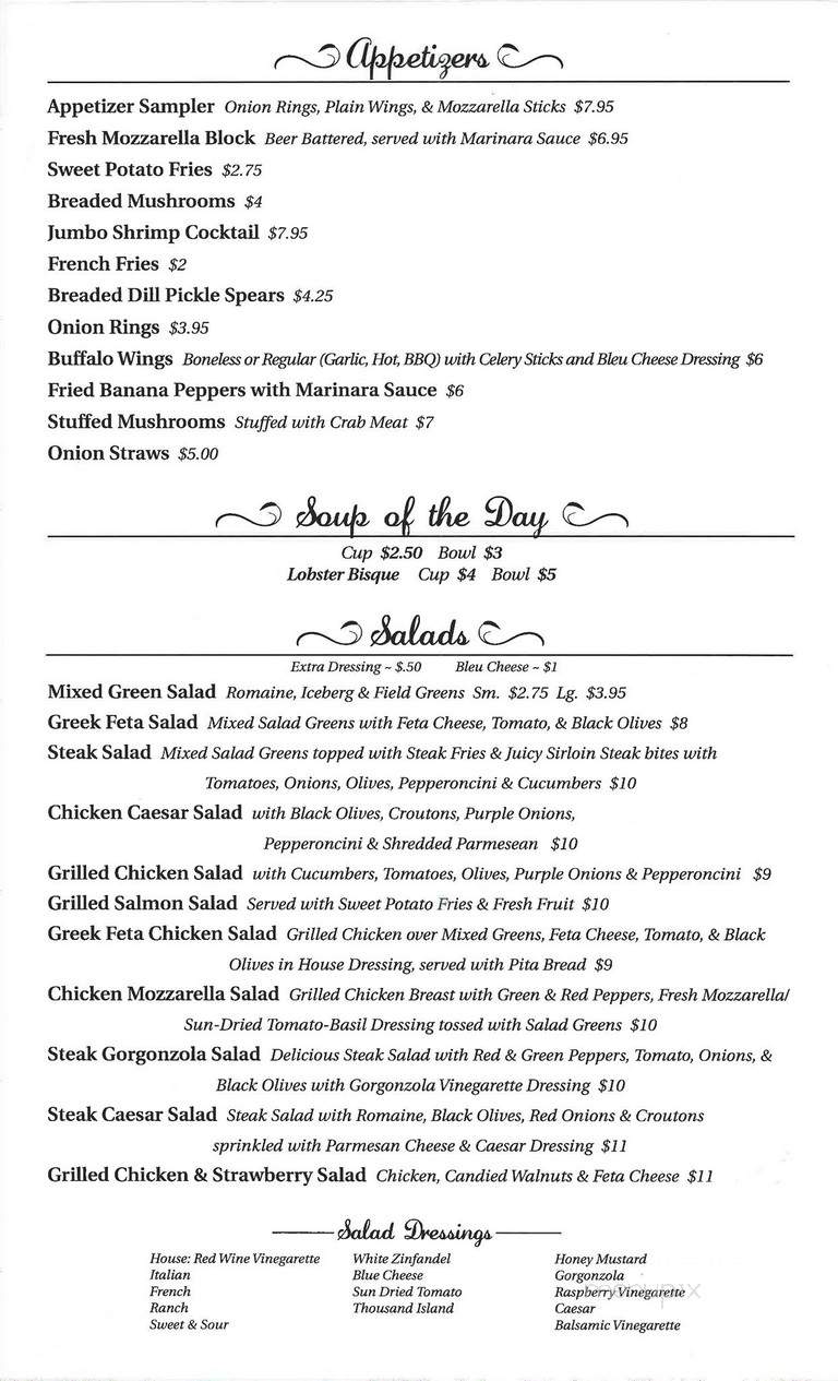 Ricky's English Pub - Salem, OH menu_pic