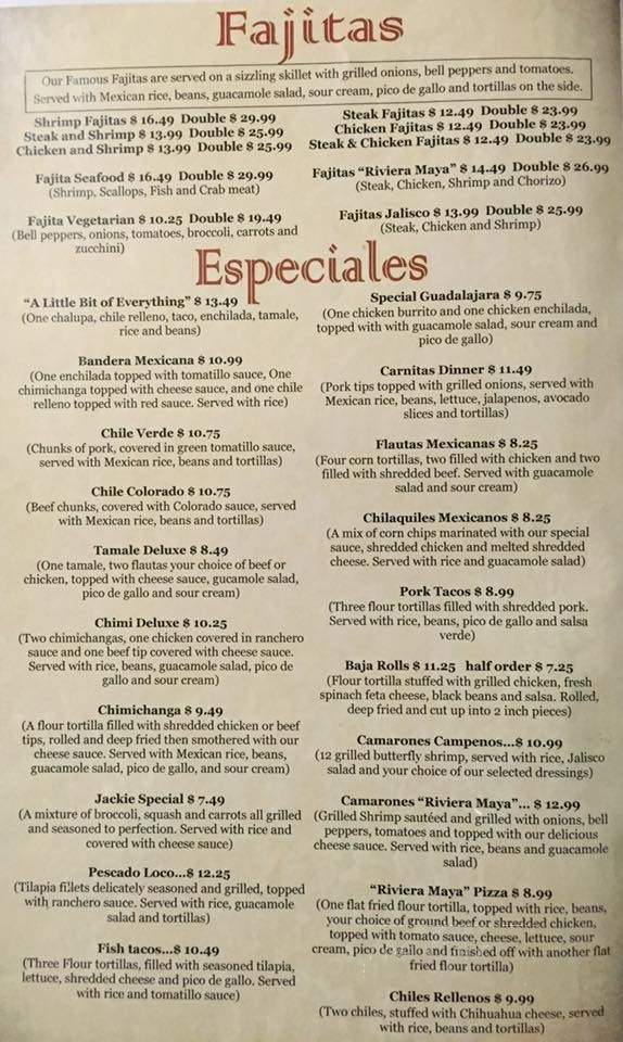Riviera Maya Mexican Grill - Cuba, MO menu_pic