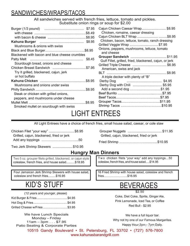 Roadhouse 19 - St Petersburg, FL menu_pic
