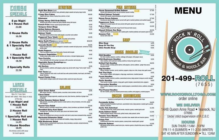 Rock n Roll Sushi & Noodle Bar - Teaneck, NJ menu_pic
