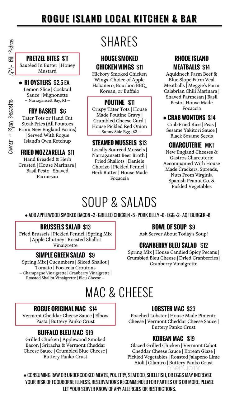 Rogue Island Local Kitchen & Bar - Providence, RI menu_pic