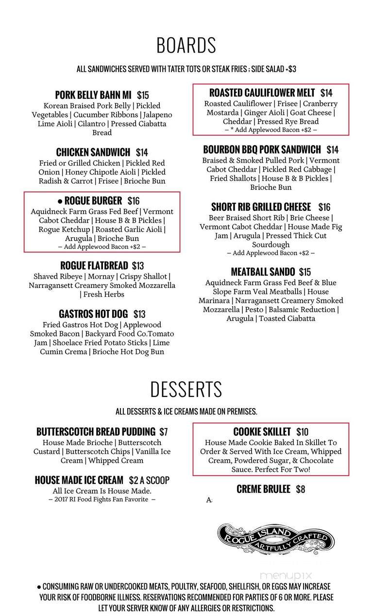 Rogue Island Local Kitchen & Bar - Providence, RI menu_pic