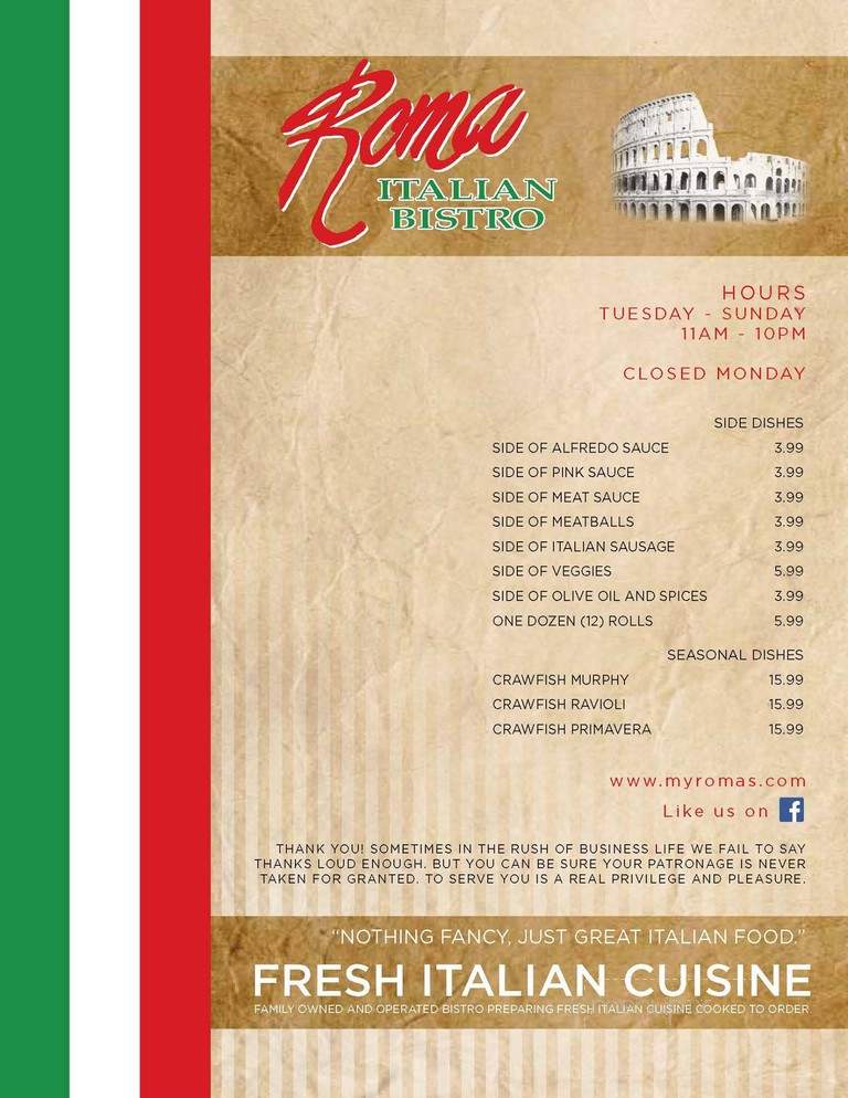 Roma Italian Bistro - Shreveport, LA