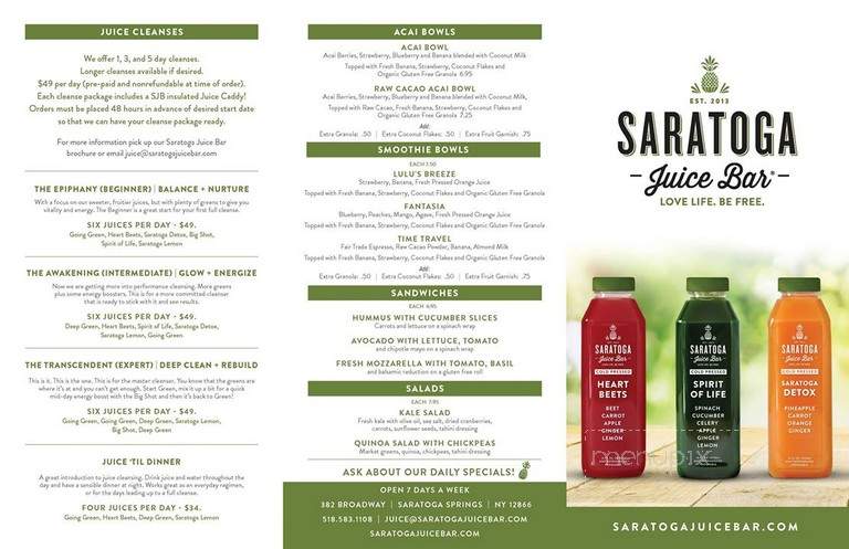 Saratoga Juice Bar - Saratoga Springs, NY