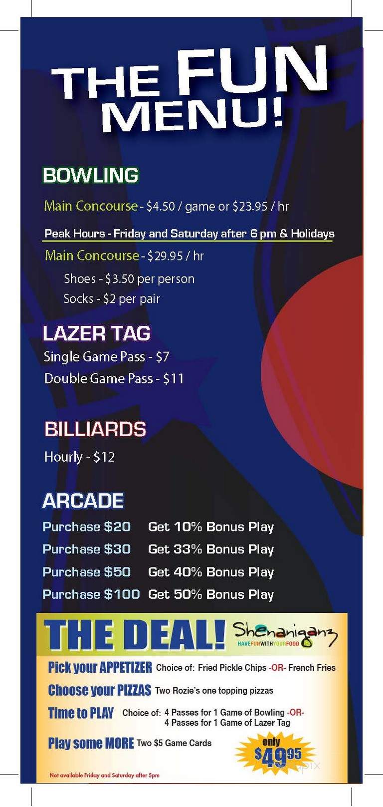 Shenaniganz - Garland, TX menu_pic