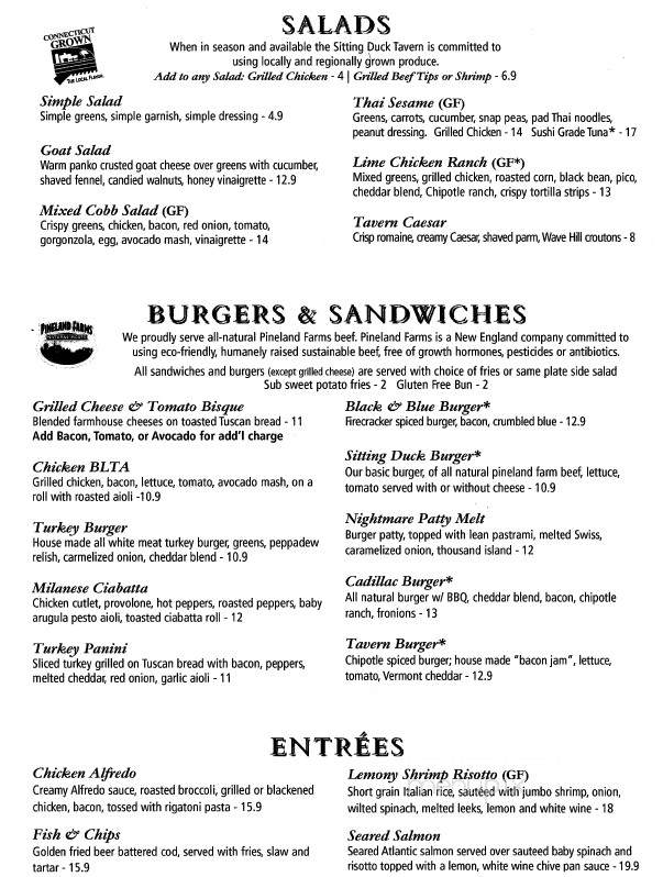 Sitting Duck - Stratford, CT menu_pic