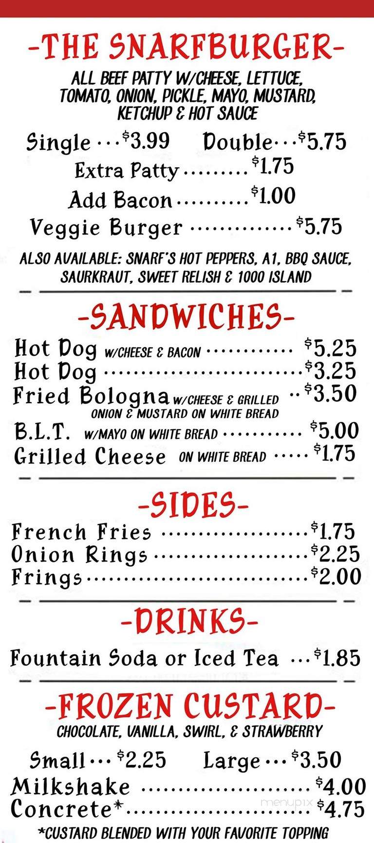 Snarfburger - Boulder, CO menu_pic