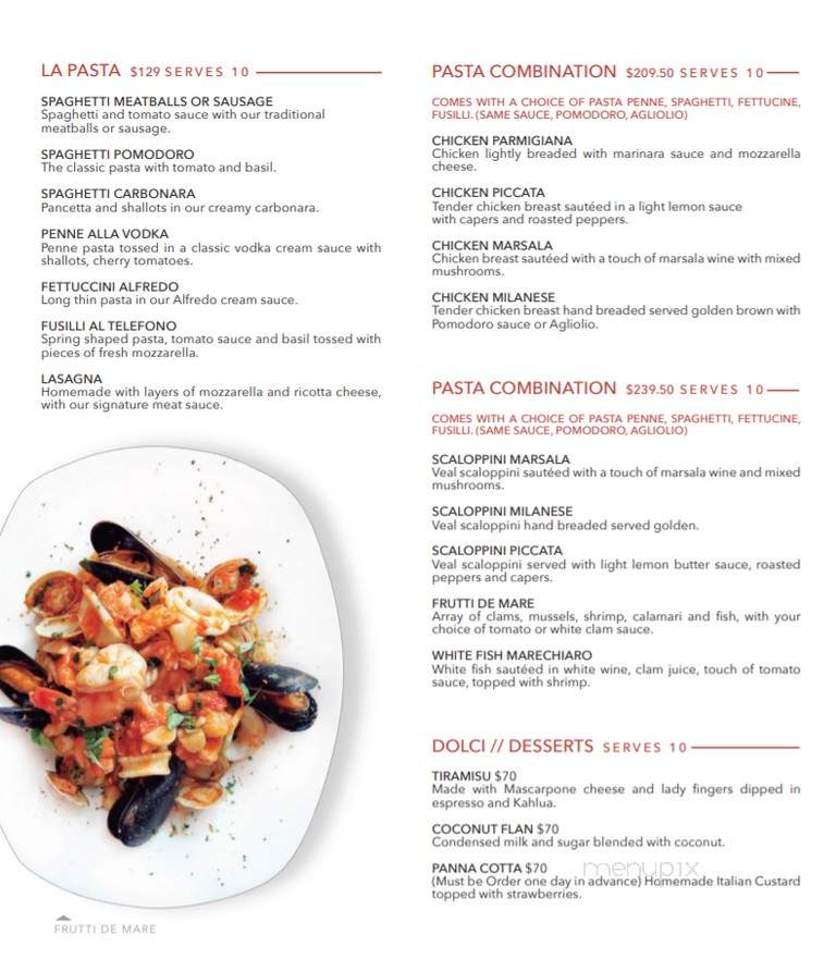 Spaghettino - Miami, FL menu_pic